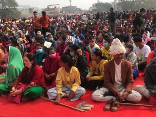 नेपाल कम्युनिष्ट पार्टी नेकपाको ओली पक्षको बृहद सभामा सहभागी (फाेटाेफिचर)