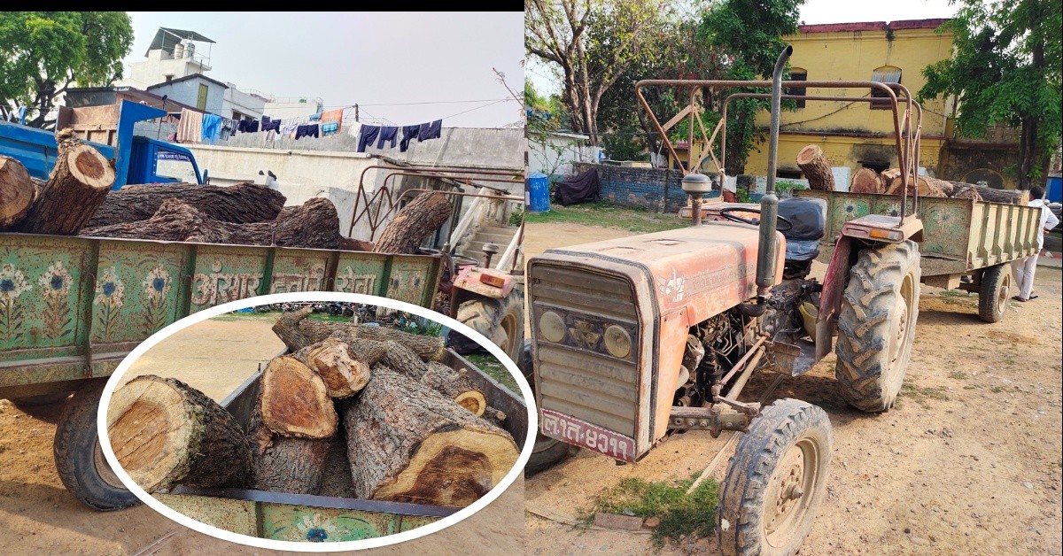टयाक्टर सहित काठ बरामद