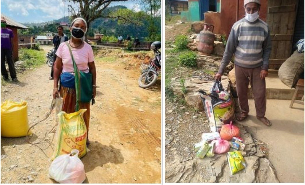 राहतको पोको बोकेर स्कुले विध्यार्थी पिडीतका घर घरमा