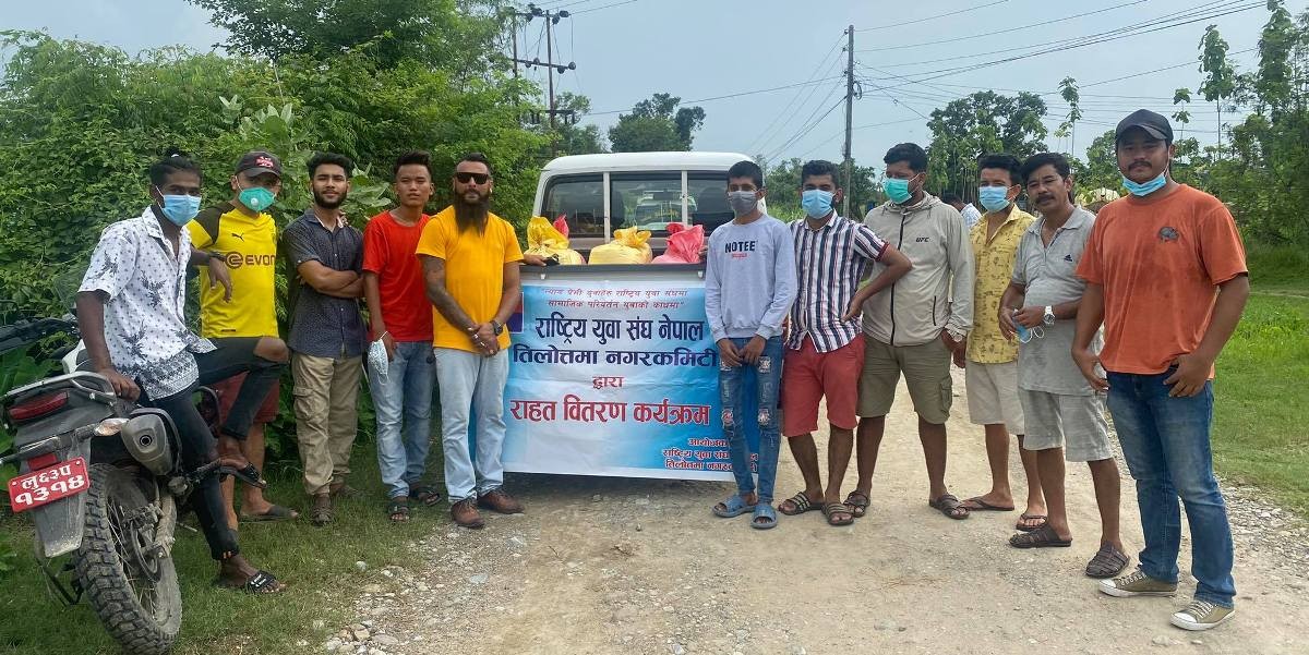 कोरोना प्रभावितलाई युवा संघद्वारा वडावडामा राहत