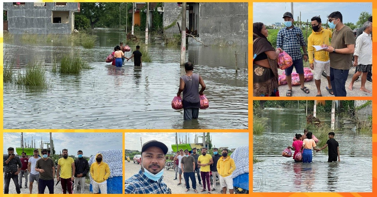 डुबान पिडित १६ परिवारलाई लायन्स क्ल अफ भैरहवा बोहिमियन्सद्वारा खाद्य बस्तु वितरण