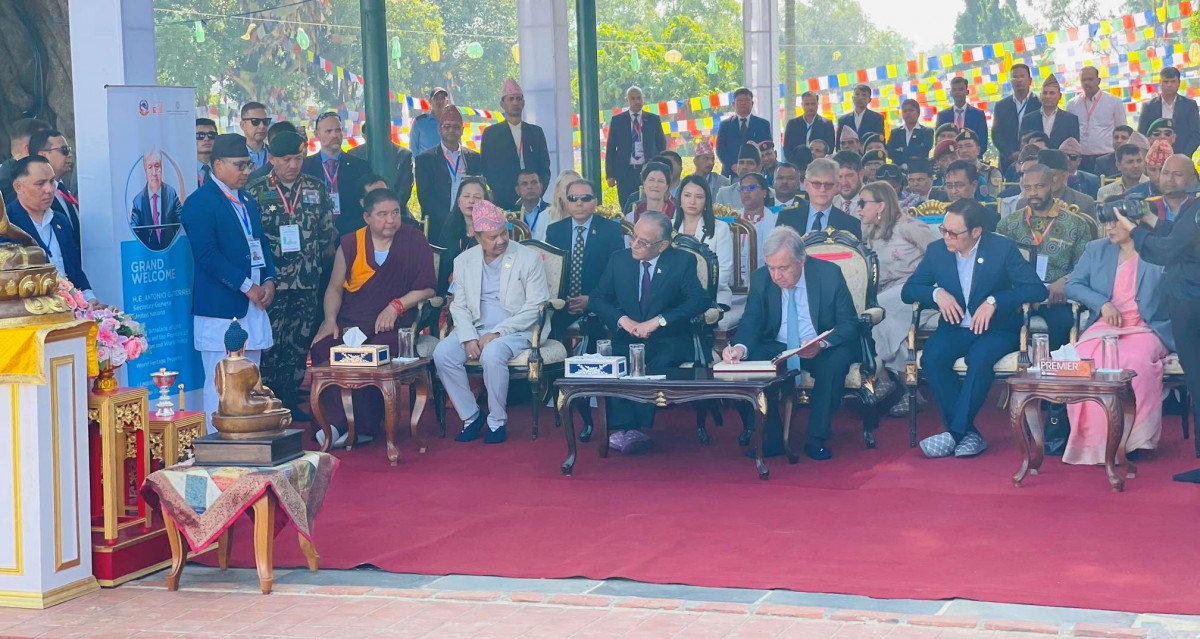 महासचिव गुटेरेसकाे लुम्बिनी भ्रमण