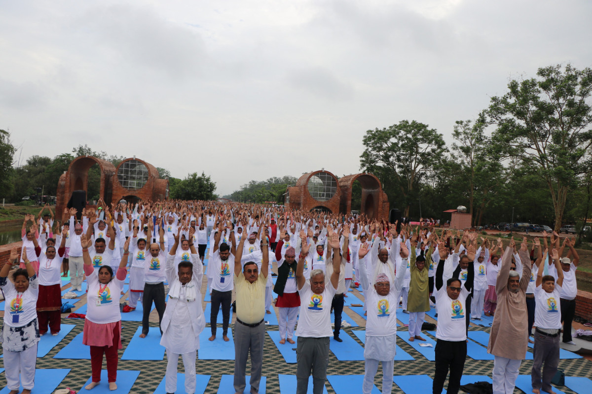 लुम्बिनीमा मनाइयो अन्तर्राष्ट्रिय योग दिवस, योग स्वास्थ्य र कल्याणको मार्ग हो : मुख्यमन्त्री महरा