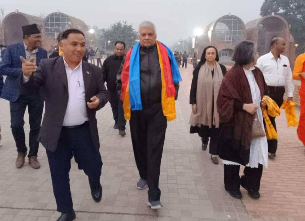 श्रीलंकन पूर्वराष्ट्रपती विक्रमासिंघेद्धारा लुम्बिनी भ्रमण