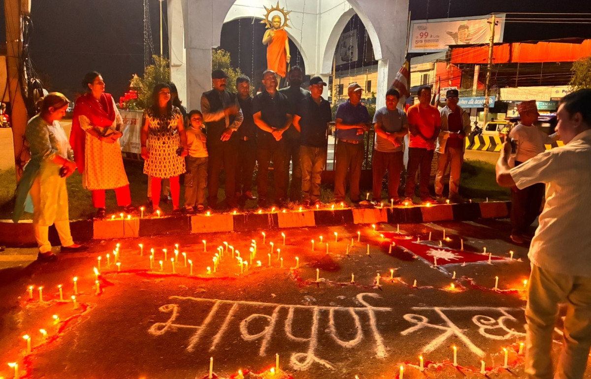 जेन–जि आन्दोलनमा ज्यन गुमाएकाहरुप्रति रास्पा नगर समिति भैरवाद्वारा शान्तिदीप प्रज्वलन